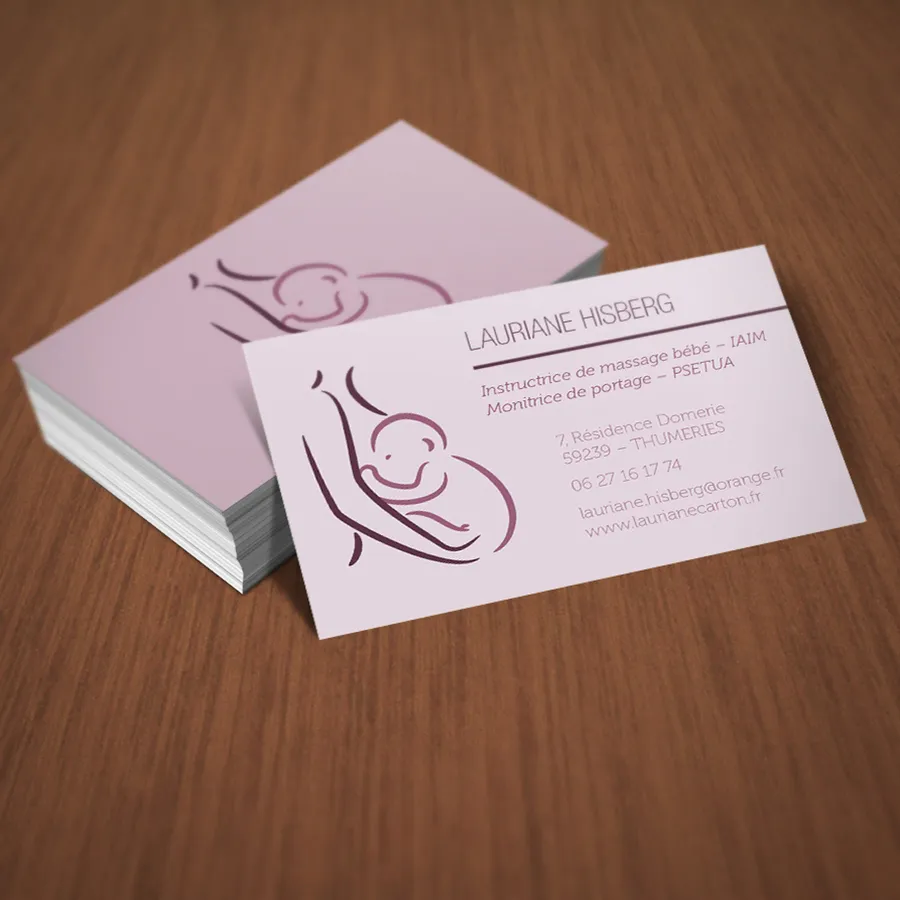 Carte de visite pour une instructrice de massage bébé