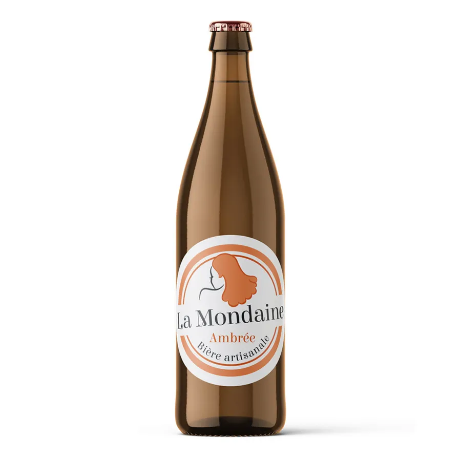 Bouteille de bière La mondaine ambrée