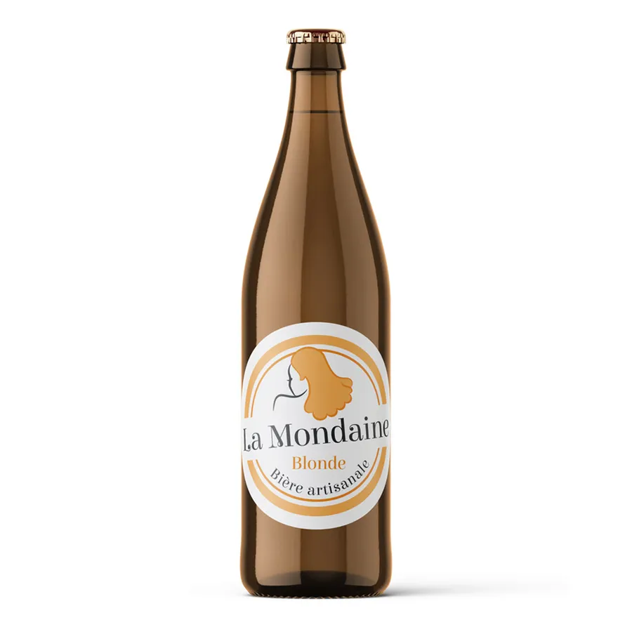 Bouteille de bière La mondaine blonde