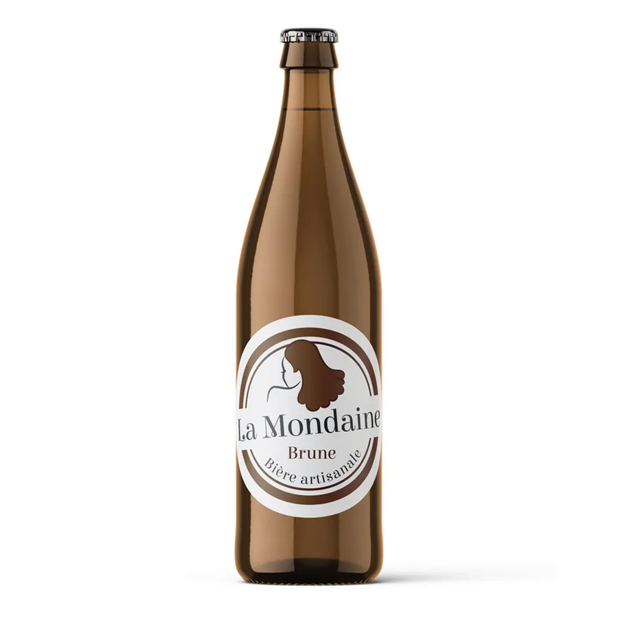 Bouteille de bière La mondaine brune