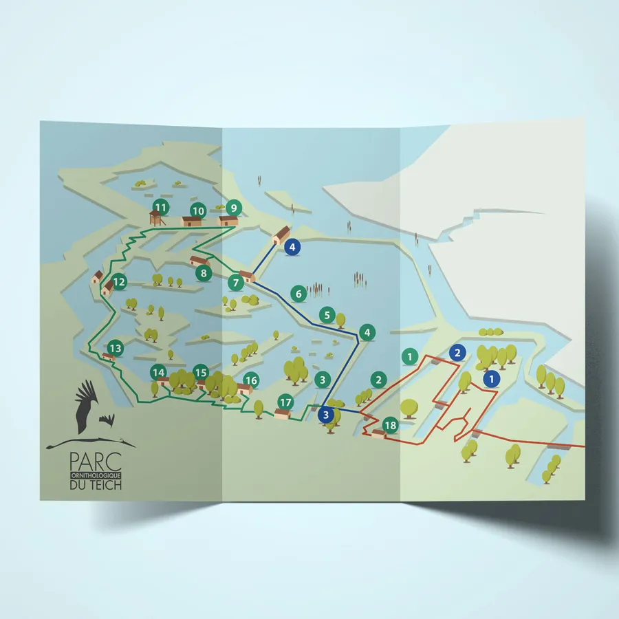 Plan du parc ornithologique du Teich