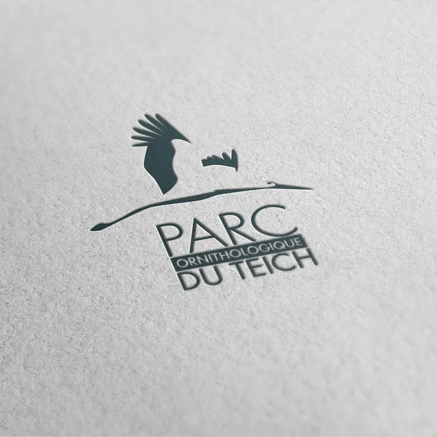 Mise en situation du logo du parc ornithologique du Teich