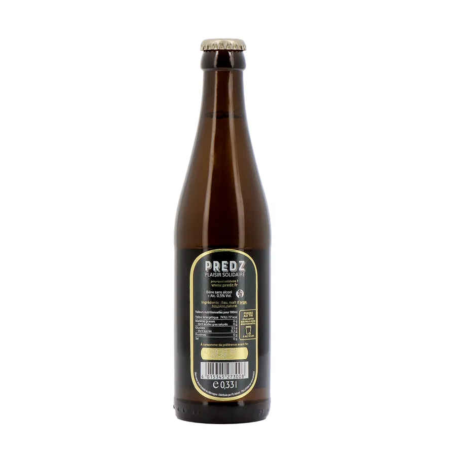 Arrière de la bouteille de bière PREDZ